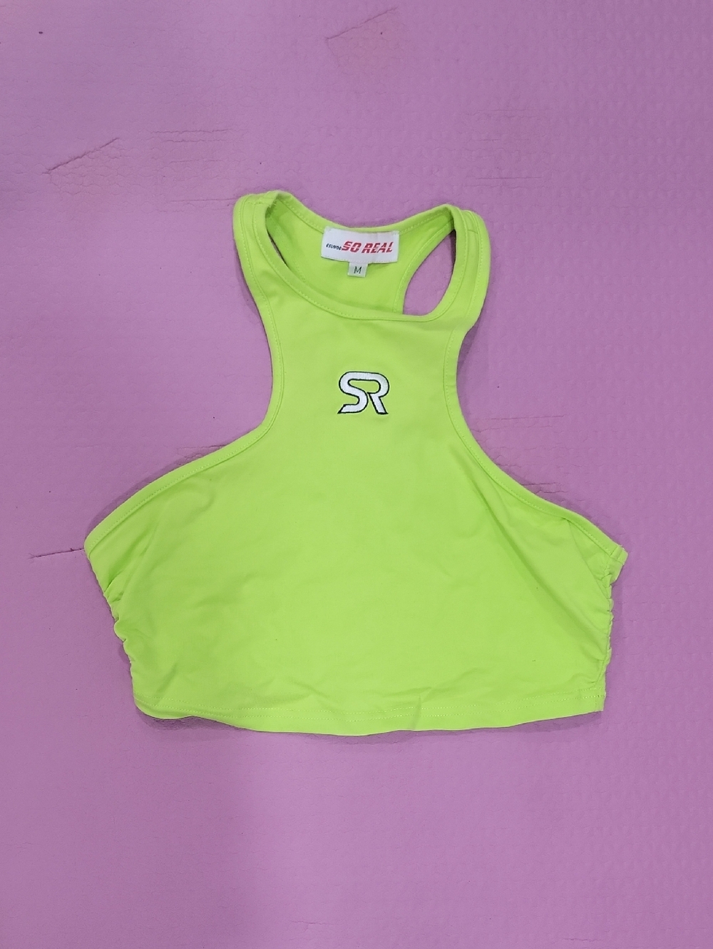 Neon Green Racerback Swim Crop Top